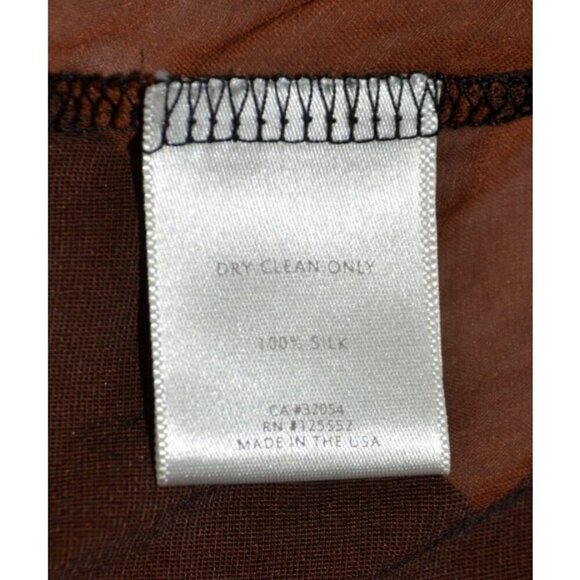 Dolan Antropologie L Brown Silk Black Velvet Chevron Open Top Jacket Sleeveless - Picture 9 of 10